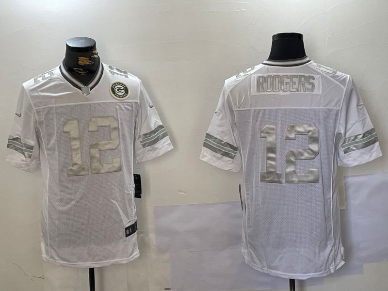 Men Green Bay Packers #12 Rodgers White 2024 Nike Limited NFL Jersey style 1018->green bay packers->NFL Jersey